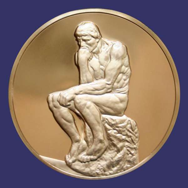 Rodin, Auguste, The Thinker, Obverse, Franklin Mint Masterpieces of Rodin Series
