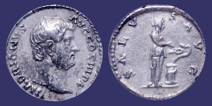 Roman, Hadrian, Silver Denarius, 137 AD
