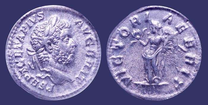 Roman, Geta, Silver Denarius, 210-212 AD
