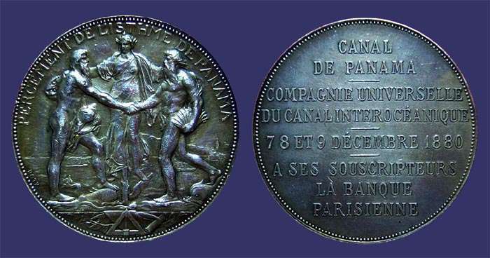 Panama Canal Subscriber's Medal, 1880
