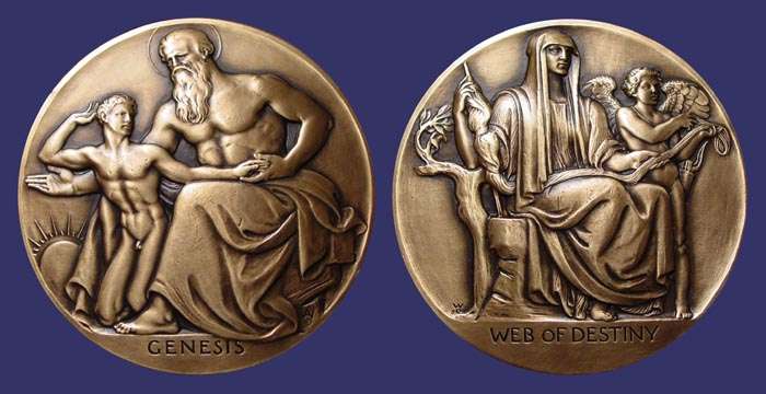 Society of Medalists Issue No. 39, Genesis - Web of Destiny, 1949
[b]From the collection of John Birks[/b]
