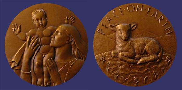 Society of Medalists Issue No. 44, Madonna and Child - Lamb of God, 1951
[b]From the collection of John Birks[/b]
