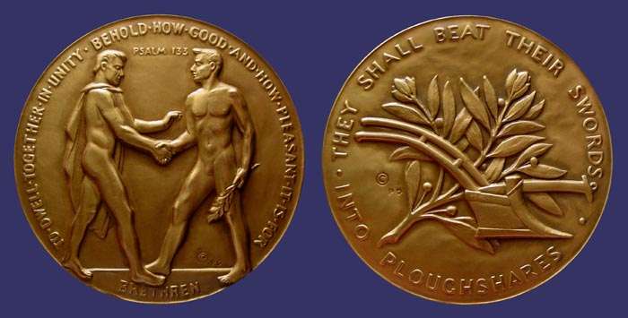 Society of Medalists Issue No. 48, Swords into Plowshares, 1953
[b]From the collection of John Birks[/b]
Keywords: gay