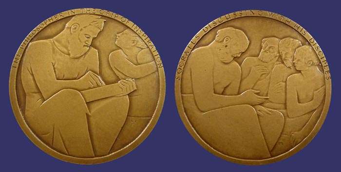 Society of Medalists Issue No. 50, Socrates - Plato, 1954
