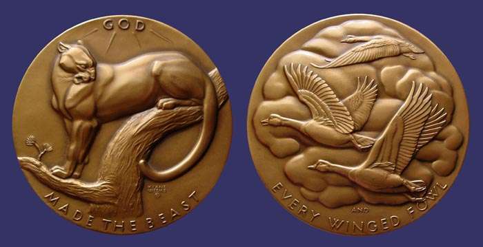 Society of Medalists Issue No. 60, Puma - Wild Fowl, 1959
[b]From the collection of John Birks[/b]
