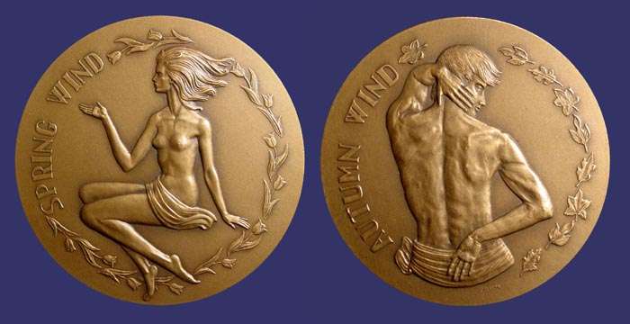 Society of Medalists Issue No. 89, Spring Wind - Autumn Wind, 1974
[b]From the collection of John Birks[/b]
