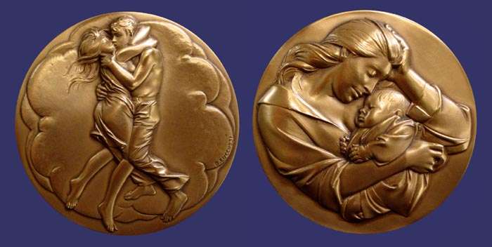Society of Medalists Issue No. 92, Couple Embracing - Mother and Child, 1975
[b]From the collection of John Birks[/b]
