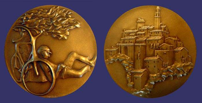 Society of Medalists Issue No. 95, Bicyclist - Castle in Spain, 1977
[b]From the collection of John Birks[/b]
