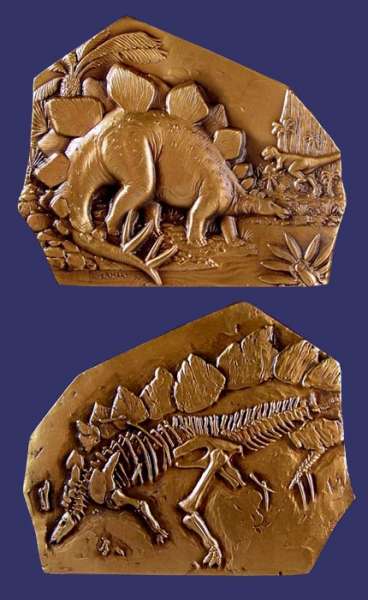 Society of Medalists Issue No. 128, Set of 6 Dinosaur Medals, Stegosaurus, 1994
[b]From the collection of John Birks[/b]
