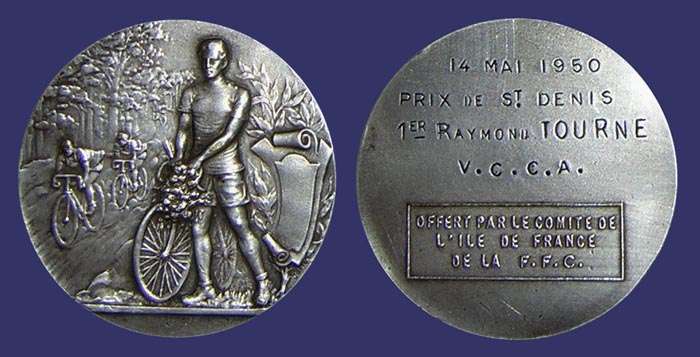 Bicycling Medal, Awarded 1950
