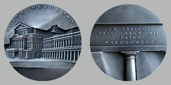 NATIONAL THEATRE IN WARSAW, struck tombac, silvered, 70 mm, 1997
Keywords: contemporary