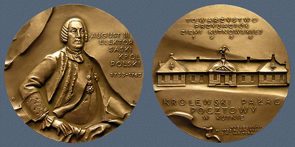 AUGUST III KING OF POLAND, struck tombac, 70 mm, 1986
Keywords: contemporary
