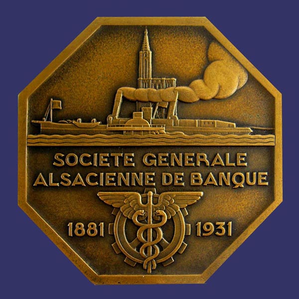 Fortuna - Societe Generale Alsaciennne de Banque, 1931, Reverse
