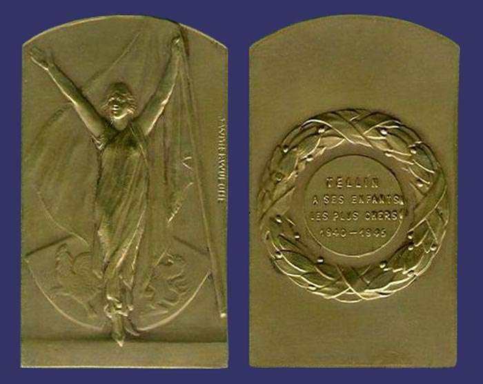 Victory, Tellin Commemorative to Its Children (1941-1945), WWII Commemorative Plaquette, 1945
[b]From the collection of Mark Kaiser[/b]
