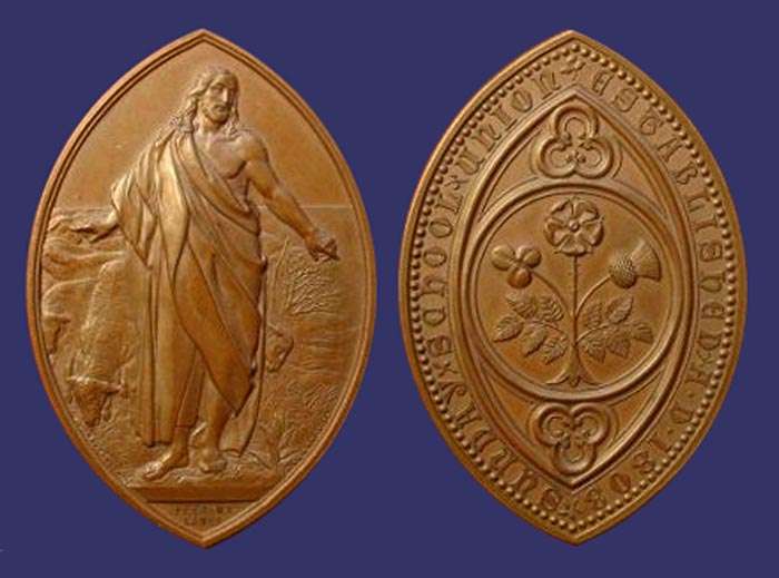 Christ Teaching, Sunday School Union Medal, 1891
[b]From the collection of Mark Kaiser[/b]

Reverse by Alfred Benjamin Wyon
