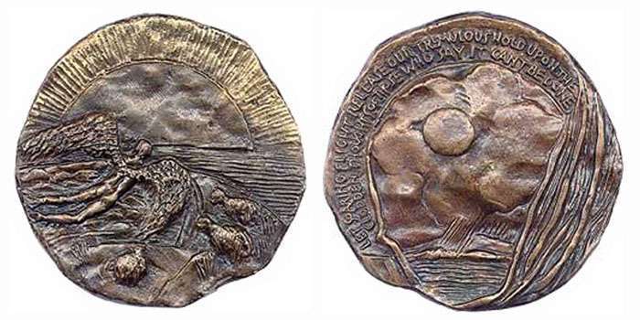 Icarus Tries, 1991, 90 mm, Bronze, British Art Medal Society

