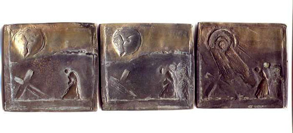 THE ROAD, Triptych, 2003, Brass
