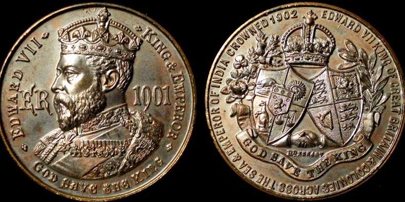1902 Edward VII Coronation by A. Fenwick
BHM #3763 38mm 15 gms
