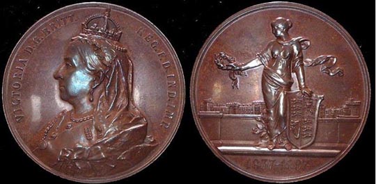 1897 Jubilee 60 Year
Copper bronze 60mm 91.4grms 
