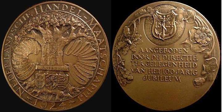 1924 Amsterdam 100th anniversary Dutch Trade Union
Bronze 73mm 131 grms

