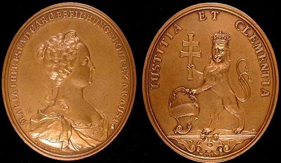 1958 Austria Maria Theresia  by D. Becker
Bronze 44mmx41.5mm 35grms
