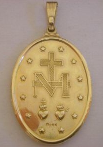 Miraculous Medal (14K Gold) Reverse
