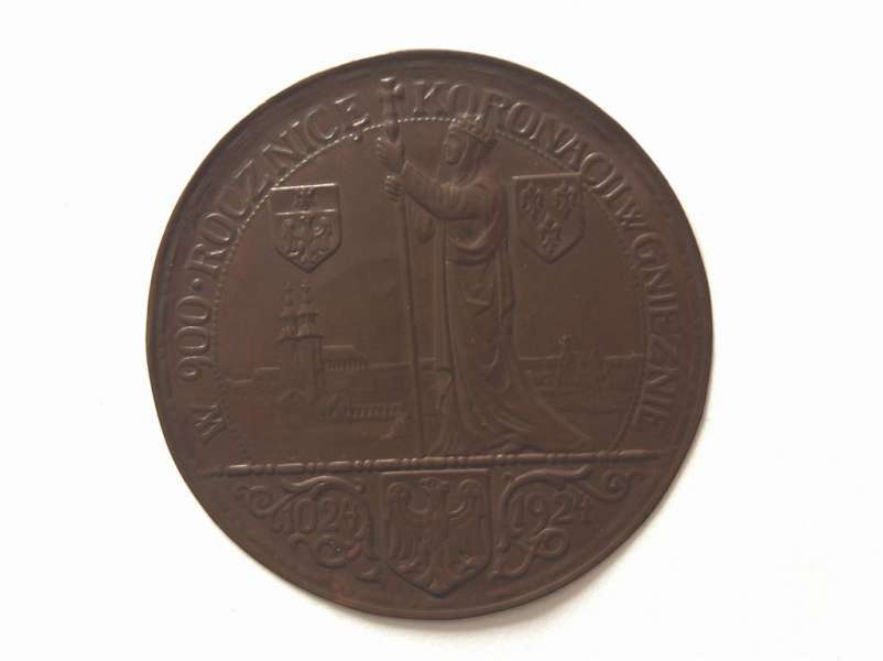 Jednostronny wzór medalu Koronacja Chrobrego 1924

