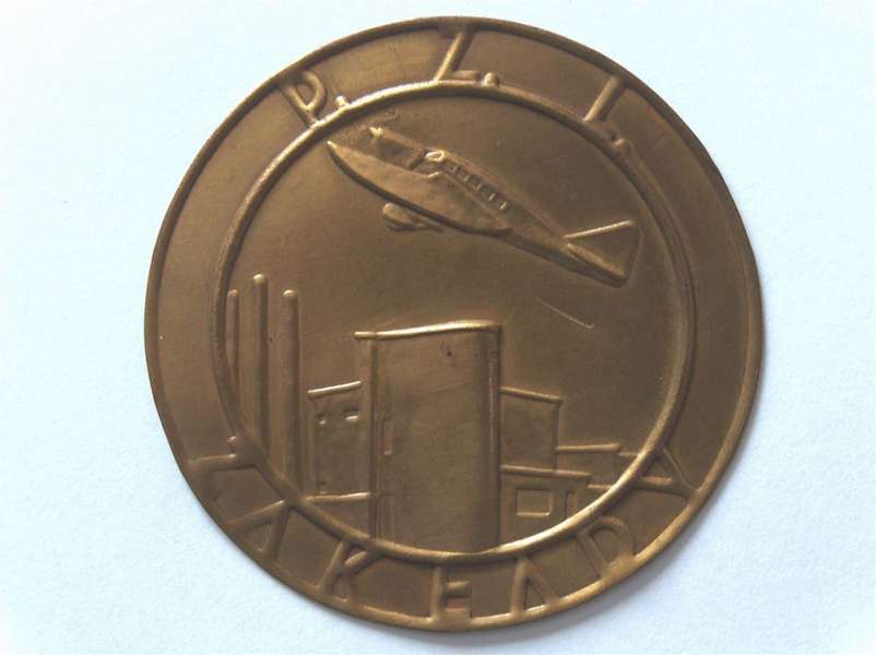 Jednostronny wzór medalu Zakłady PZL 1934
