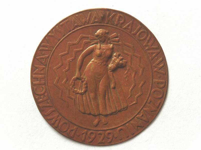 Jednostronny wzór medalu Powszechna Wystawa Krajowa w Poznaniu 1929

