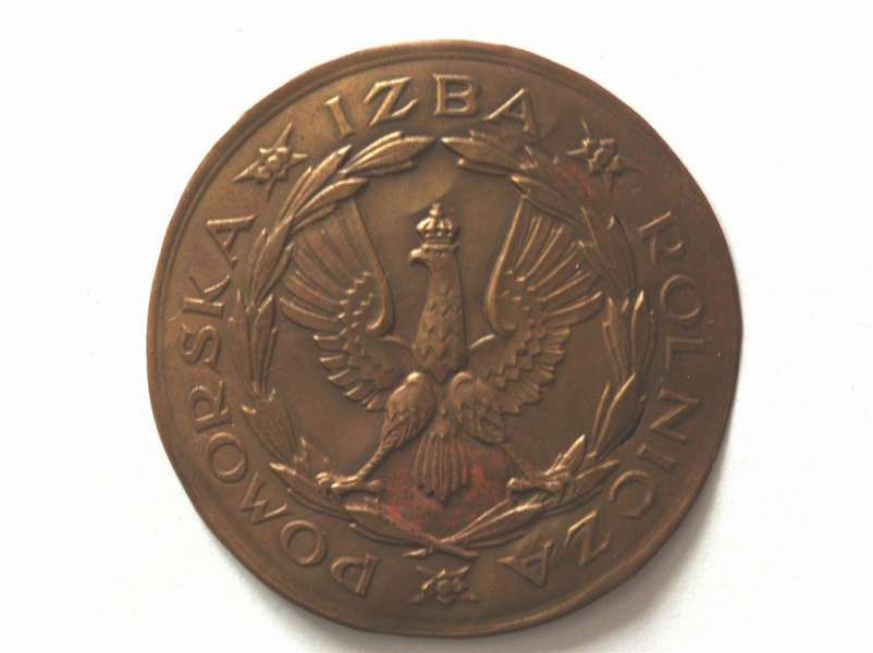 Jednostronny wzór medalu Pomorska Izba Rolnicza 1926
